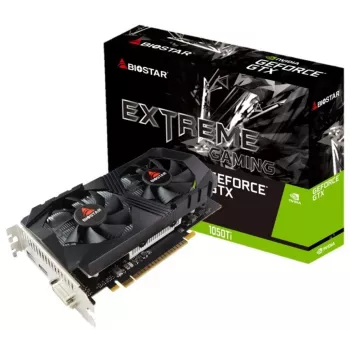 Vaizdo plokštė BIOSTAR GeForce GTX 1050 Ti – 4 GB GDDR5, 128 bitų, PCIe 3.0, 1291 MHz