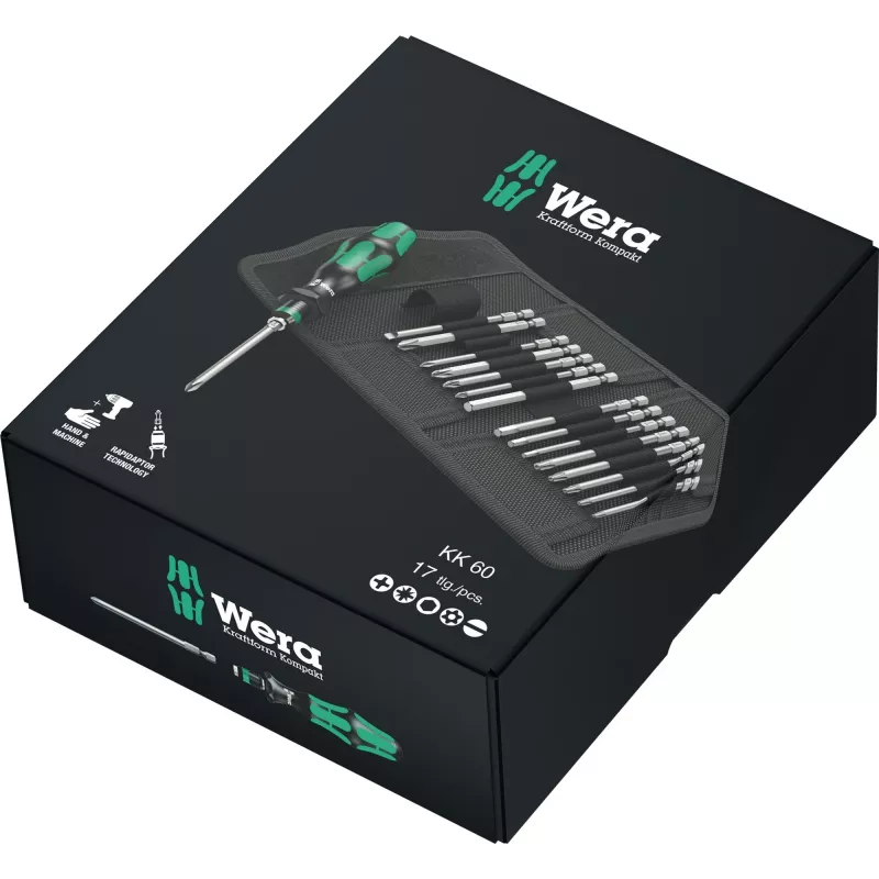 Kombinuotas atsuktuvų rinkinys Wera Kraftform Kompakt 60 Set