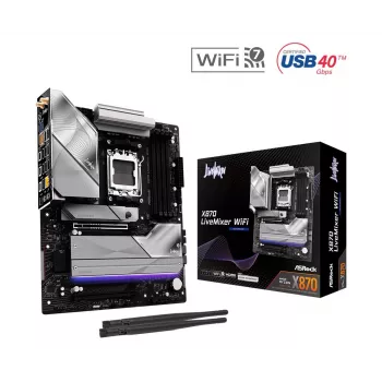 Motininė plokštė ASROCK X870 (lizdas AM5, ATX, DDR5, 4 atminties lizdai, X870LIVEMIXERWIFI)
