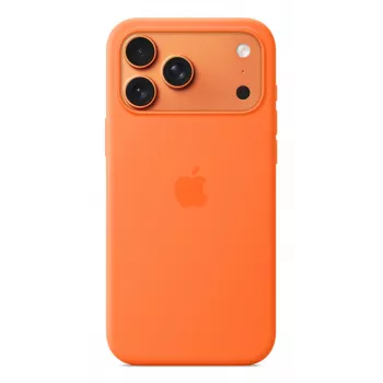 Apple iPhone 17 Pro Max Silikoninis Dėklas su MagSafe Oranžinis