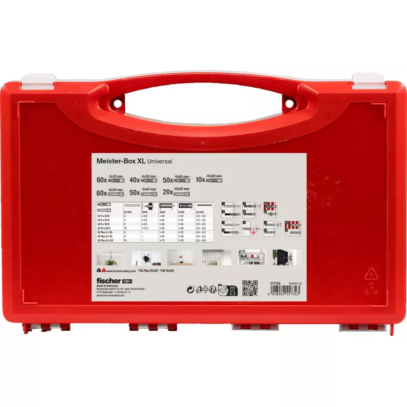 fischer 577159 Meister-Box XL sieninių kaiščių rinkinys 290 vnt.