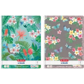 Spiralinis bloknotas Herlitz A4 Ladylike 80 lapų languotas