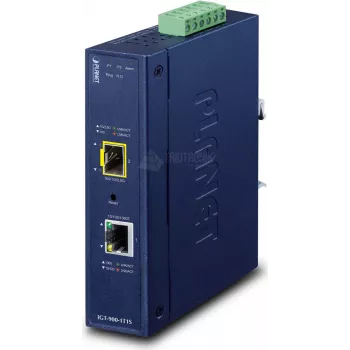PLANET IGT-900-1T1S pramoninis 1 prievado tinklo keitiklis mėlynas SFP IP30