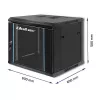 Tinklo stovas QOLTEC 9U modelis 54466 — atviras rėmas 9U serverio/įrangos montavimo spinta