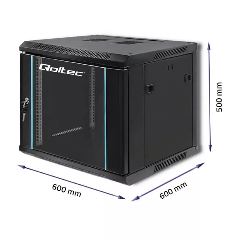 Tinklo stovas QOLTEC 9U modelis 54466 — atviras rėmas 9U serverio/įrangos montavimo spinta