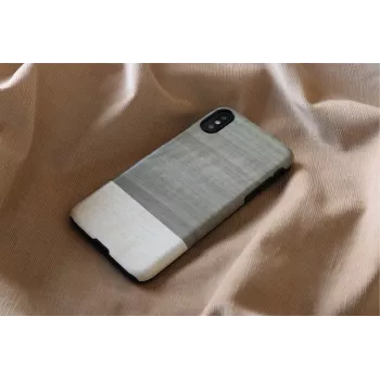 Apsauginis dėklas iPhone X/XS man and wood – juodas, tvirtas nugarėlės dangtelis