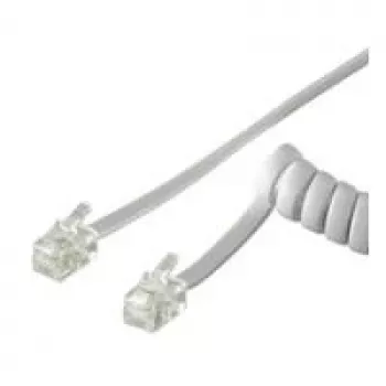 Wentronic Goobay Telefono ragelio spiralinis laidas CCA (varis ant aliuminio), baltas, 2 m – RJ10 kištukas (4P4C) prie RJ10 kištuko (4P4C) (50246)