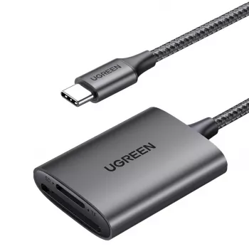Kortelių skaitytuvas UGREEN CM401 USB-C 5 Gb/s, aliumininis korpusas, MMCmicro, USB 3.2 Gen 1 Type-C