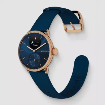 Withings ScanWatch 2 – laikrodis su EKG, širdies ritmu, SpO2, aktyvumo ir miego stebėjimu (38 mm, mėlyna rožinė auksinė)