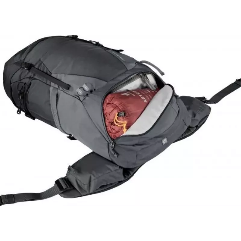Kuprinė DEUTER Futura Pro 34 SL, moteriška žygių kuprinė, 34 L, 1,56 kg, ventiliacija, hidracija 3 L, laikiklis šalmui, vidinis plieninis rėmas