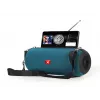 Nešiojamas stereofoninis garsiakalbis GEMBIRD SPK-BT-17-G — Bluetooth 5.1, 5 W RMS, 1200 mAh, MicroSD, FM, AUX