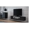 Cama Meble VIVA 180 TV komoda, juoda/juoda blizgi + balta