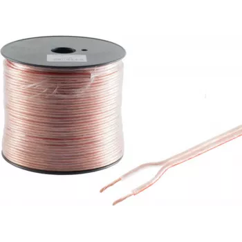Garsiakalbio laidas ShiverPeaks 21108-CCA 2×0,75 mm² permatomas CCA, dvigyslis
