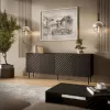 Komoda cama meble LUCCA 4D, 200×40×80 cm, juoda, medžio drožlių plokštės korpusas