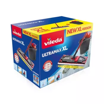 VILEDA Ultramax XL Box šluota – plaunama mikropluošto 360° sukama galvutė, sulankstoma, kietoms grindims
