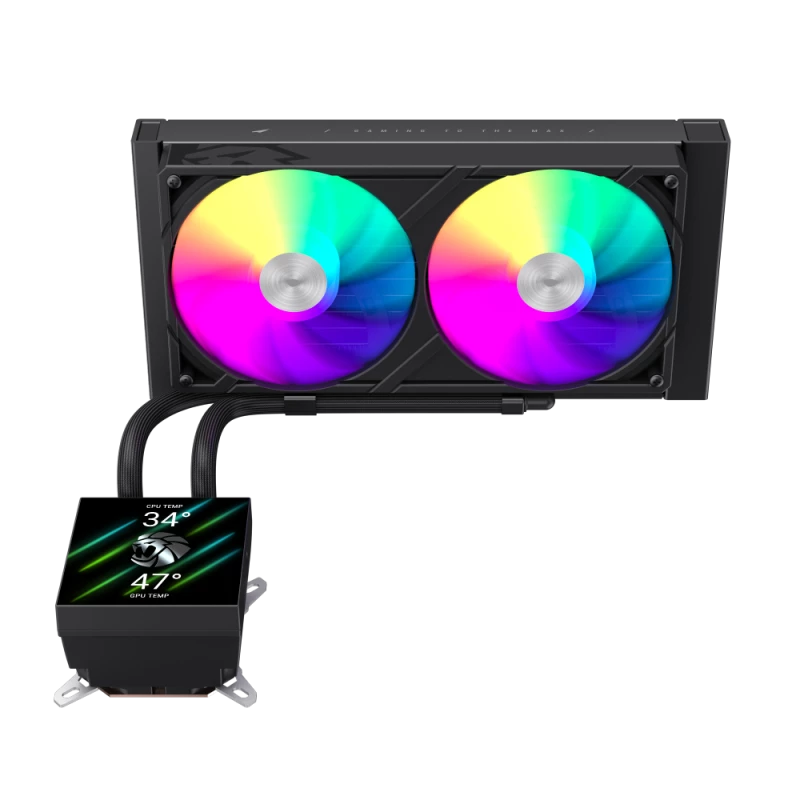 Gamemax GLACIER 240 LCD BK skysčio aušintuvas procesoriui | Intel, AMD