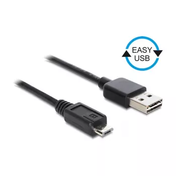 DELOCK kabelis EASY-USB 2.0 A kištukas > USB 2.0 Micro-B kištukas 50 cm juodas