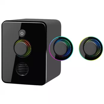 2.1 garsiakalbių sistema DEFENDER V12 11W RMS USB, 3,5 mm, žemų dažnių garsiakalbis, juoda, 223×115×130 mm