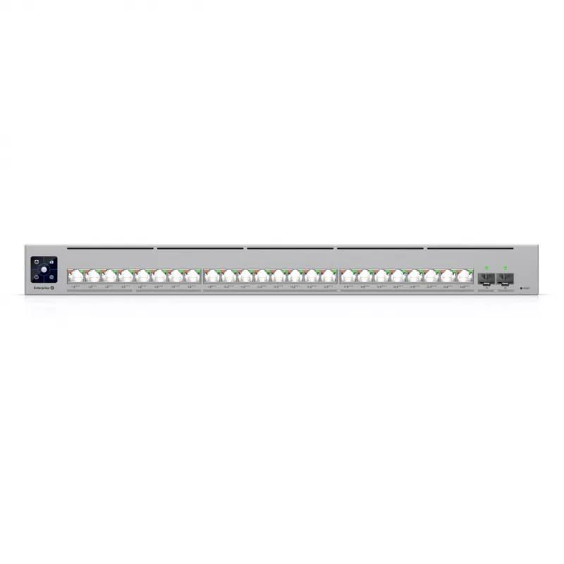 Tinklo jungiklis Ubiquiti UniFi ECS-24-POE – valdomas L2/L3, 24× 10G RJ-45, PoE, 1U, pilka