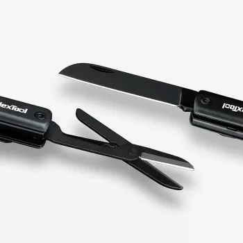 Daugiafunkcis žibintuvėlis-rašiklis Nextool NE20026 – LED 50 lm, 90 min veikimo, nerūdijančio plieno peilis, žirklės, USB-C, aliuminis, 125×15 mm, 38 g