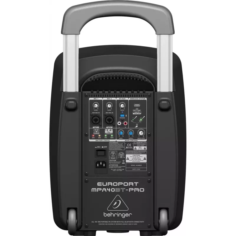 2 krypčių garsiakalbis Behringer Europort MPA40BT-PRO 40W