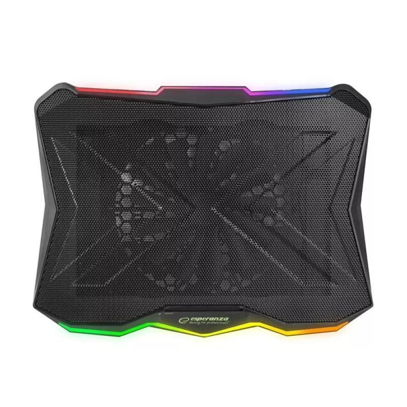 Aušintuvas nešiojamam kompiuteriui ESPERANZA EGC110 43,2 cm (17 colių), 1 ventiliatorius 18 cm, 800 RPM, 63 CFM, USB 2.0, juodas