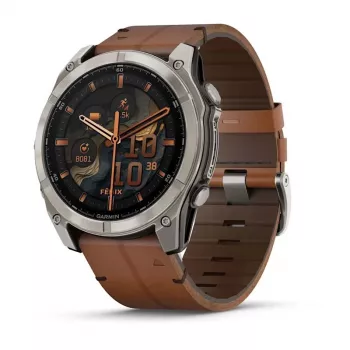 Garmin Fenix 8 3.56 cm (1.4 inch) AMOLED 51 mm Skaitmeninis 454 x 454 pikseliai Liečiamas ekranas Titanas Wi-Fi GPS (palydovas)
