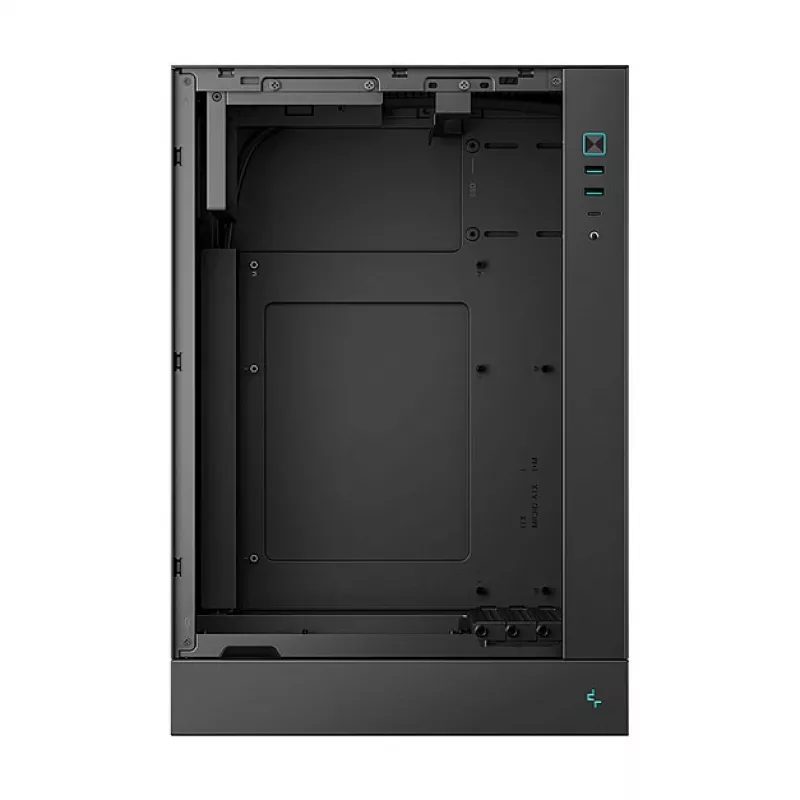 Korpusas DeepCool CH170 PLUS Tower Black – micro-ATX/mini-ITX, grūdintas stiklas, USB-C, maitinimo šaltinis viršuje