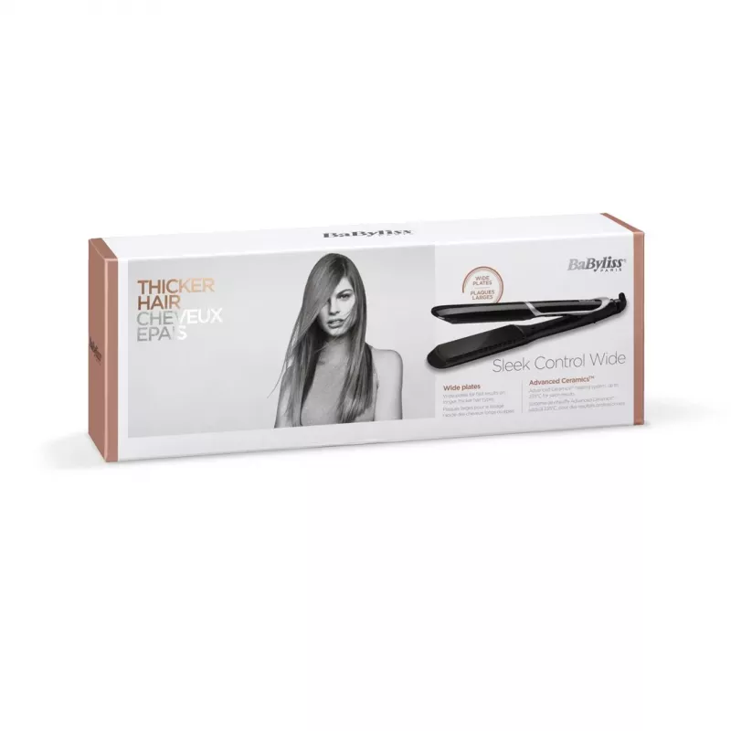 BaByliss Sleek Control Plačioji Tiesinimo Žnyplės Šilta Juoda 98.4 (2.5 m)