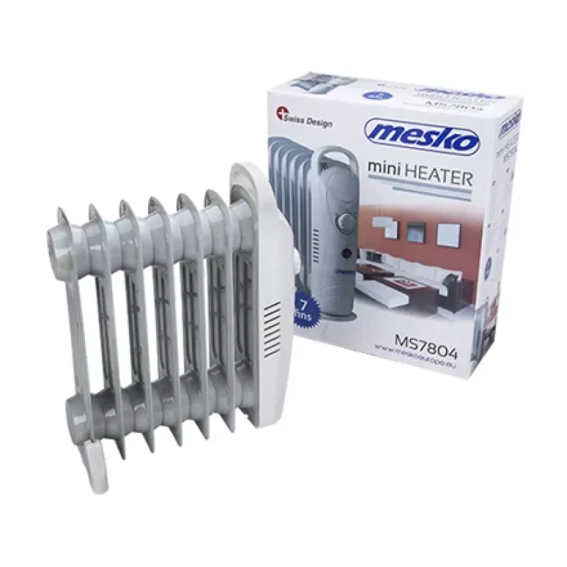 Elektrinis alyvinis šildytuvas Mesko MS7804, 700 W, baltas