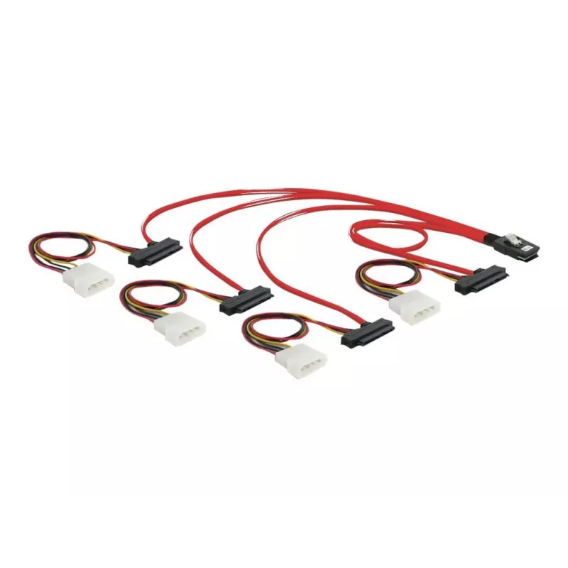 DeLOCK - Vidinis SAS kabelis (Serial Attached SCSI) - 4 juostų - 36 kontaktų 4i Mini MultiLane - vidinis maitinimo šaltinis, 4 kontaktų, vidinis SAS, 29 kontaktų (SFF-8482) - 50 cm (83059)