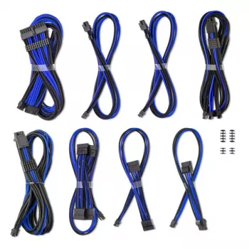 CableMod Dual Set 12V 2x6-pin Corsair RMi/RMx – mėlynas pintas maitinimo laidų rinkinys