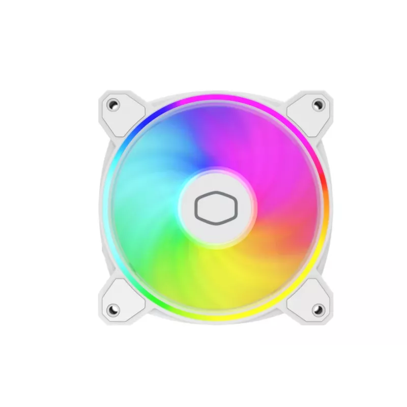 Cooler Master MasterFan MF120 Halo2 White Edition MFL-B2DW-21NP2-R2 120 mm ARGB ventiliatorius kompiuterio korpusui, 27 dB, 51,88 CFM, baltas