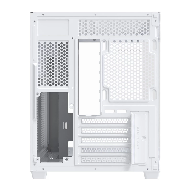 Kompiuterio korpusas DarkFlash B275 (baltas) mid-tower ATX suderinamas, priekinė sąsaja, grūdintas stiklas
