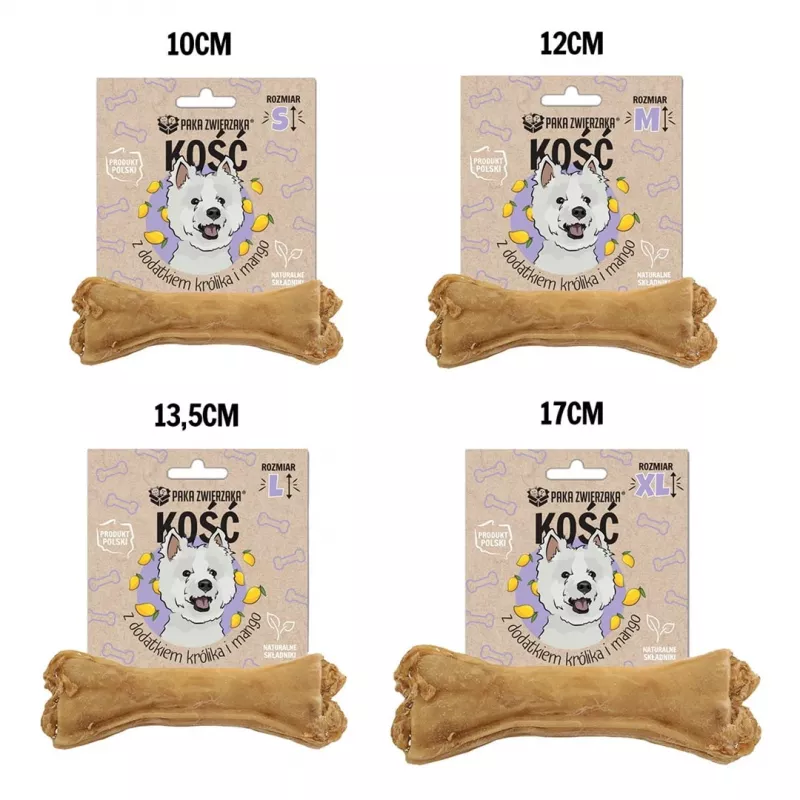PAKA ZWIERZAKA Kaulas su triušiu ir mango M 12 cm – šunų skanėstas – 55g