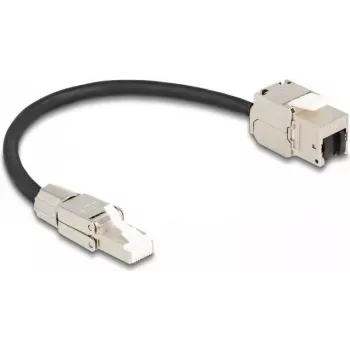 DeLOCK laidas RJ45 kištukas lauko montavimui į Keystone modulį RJ45 lizdas Cat.6A 25 cm
