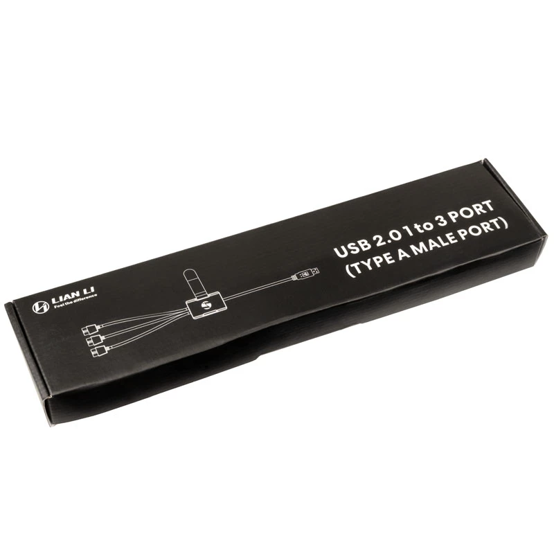 USB šakotuvas Lian Li PW-U2TPAB, A tipo vyriškas 1 į 3, IDC 9 kontaktų