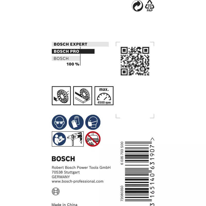Bosch 2 608 622 110 šepečio ratas su gofruota viela 3 cm