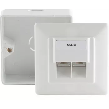 Sieninis RJ-45 lizdas baltas ShiverPeaks BS74251-SET