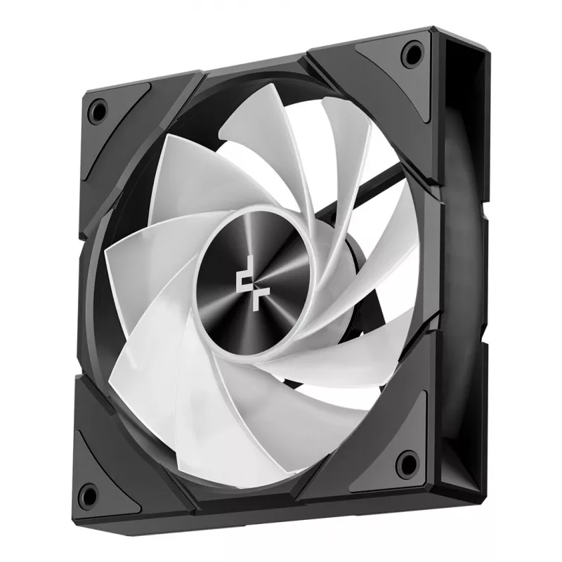 Korpusas DeepCool CG580 4F Midi Tower — ATX/MicroATX/ITX, grūdintas stiklas, 3×120 mm + 1×120 mm ventiliatoriai, 2×3.5 colio ir 2×2.5 colio diskų vietos, USB-A×2 USB-C×1, juodas