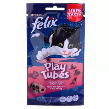 Sausas kačių skanėstas Felix Play Tubes Turkey & Ham 50 g