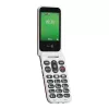 Doro Leva E22 sulankstomas telefonas, 2,8 colio (7,11 cm) ekranas, viena SIM, 0,3 MP kamera, 1150 mAh, 127,8 g, raudonai baltas
