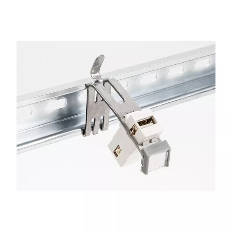 DeLOCK 66477 metalinis „Keystone“ laikiklis DIN bėgeliui, 1 prievadas, su etikete