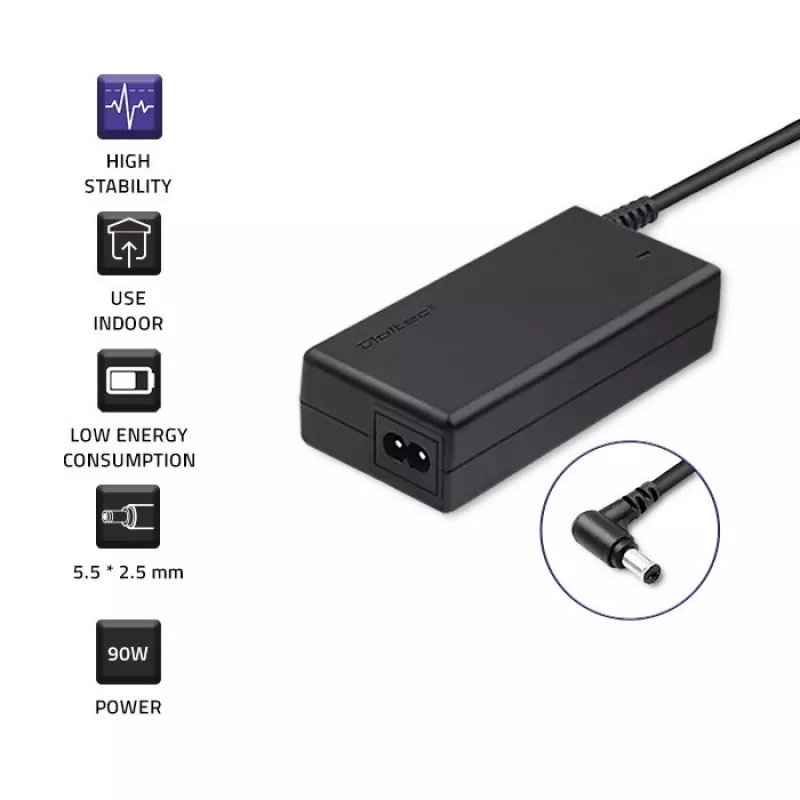 Qoltec 50076 90W maitinimo adapteris/inverteris, vidaus, juodas
