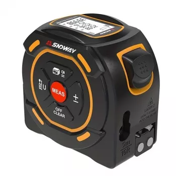 Lazerinis matuoklis su juosta SNDWAY SW-TM60A — 60 m nuotolis, ±5 mm tikslumas