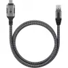 Etherneto kabelis USB-C 3.2 Gen2 Kištukas > RJ-45 Kištukas, LAN adapteris juodas/sidabrinis, 1,5 metro, pintas tekstilinis apvalkalas