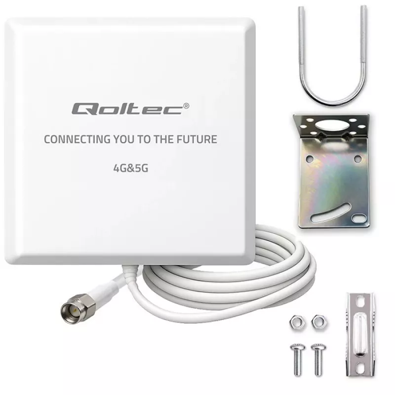 Išorinė 4G/5G LTE antena QOLTEC 9 dBi su SMA jungtimi ir 3 m kabeliu