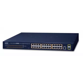 PLANET GS-4210-24P2S – valdomas PoE+ jungiklis, 24× Gigabit (PoE+) + 2× SFP