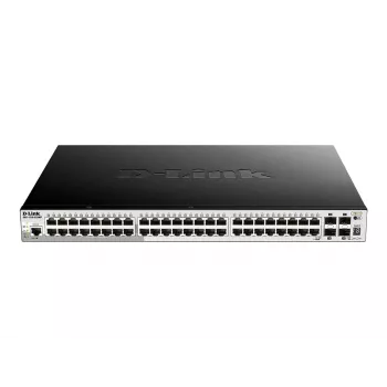 D-Link DGS-1510-52XMP/E 52 prievadų Gigabit Ethernet valdomas jungiklis su PoE ir 4 x 10G SFP+