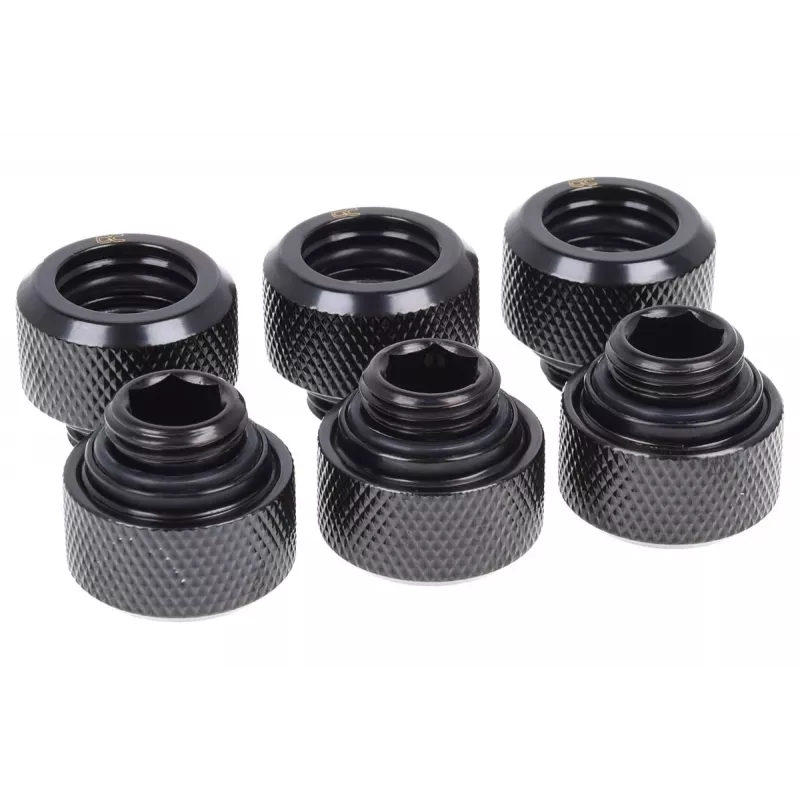 Jungiamasis rinkinys Alphacool 17377 — žalvarinis, juodas, aukštis 16 mm, skersmuo 21 mm skysčio aušinimui